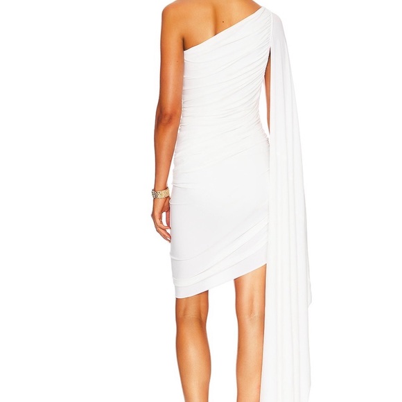 NORMA KAMALI Diana Mini Dress w/Sleeve in Snow White - Picture 6 of 6